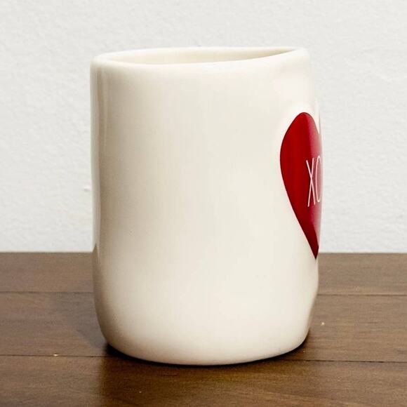 NEW: Rae Dunn - Ivory & Red, Ceramic, XOXO & Heart, Coffee Mug (16 oz) - Picture 3 of 5